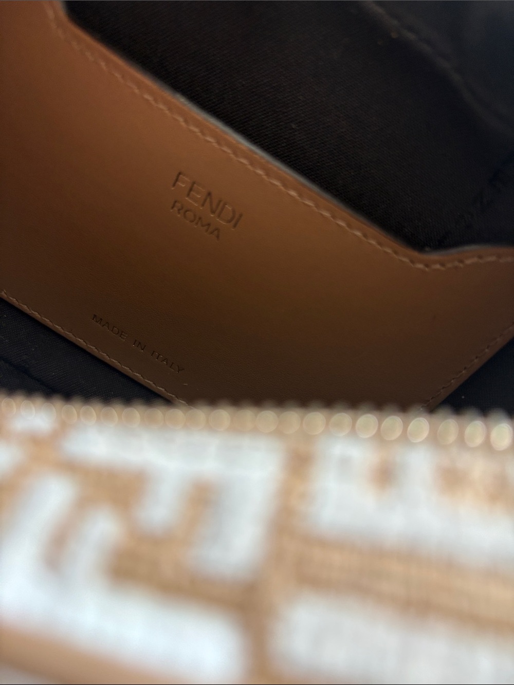 REAL Fendi Tan/Ivory FF Monogram Camera Bag, dust bag, proof of authenticity - Picture 7 of 11